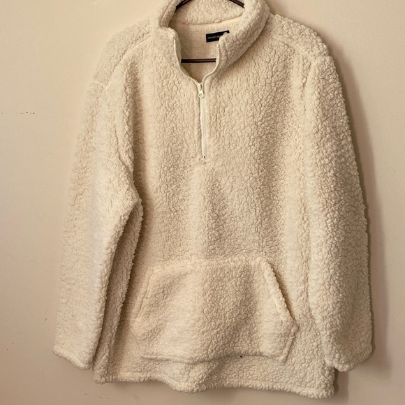 johnnies jeans Jackets & Blazers - Cozy Cream Sherpa Pullover Jacket
